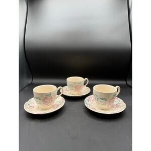 Vintage Johnson Brothers China Lynton Cup & Saucer - Set of 3